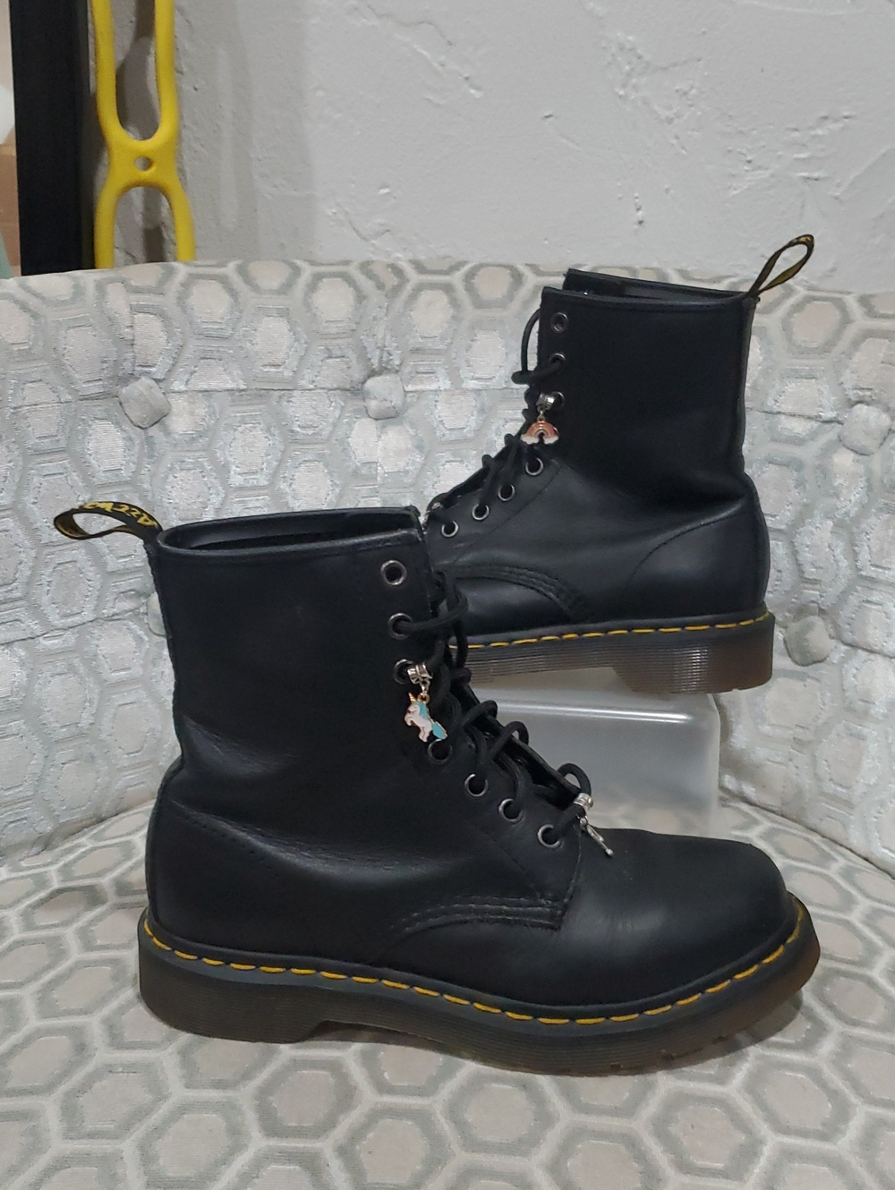 Dr Martens 1460 In Black With Charms Size 7